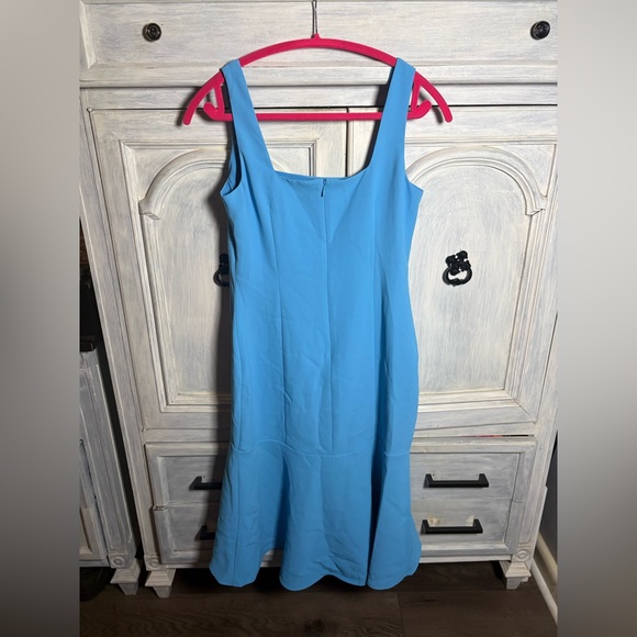 Ann Taylor Sky Blue Square Neck Drop Waist Cocktail Dress Wedding Guest Preppy - Picture 7 of 8